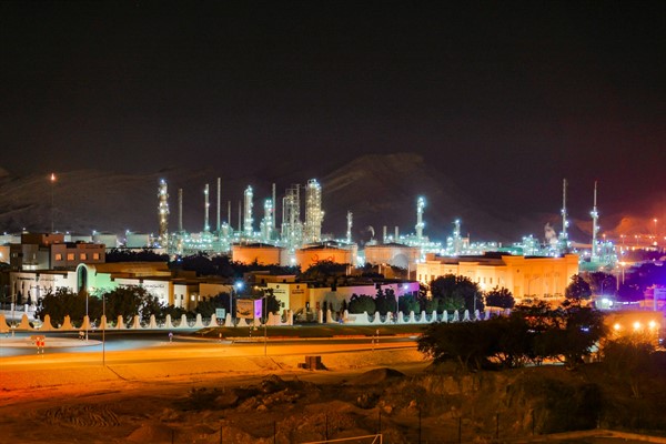 Mina Al Fahal Shell refinery in Muscat, Oman, Oct. 1, 2019 (DPA photo by Alexander Farnsworth via AP).