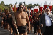 Maori canoeists mark the 175th anniversary of the signing of New Zealand’s founding document