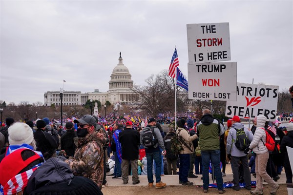 The United States Capitol Building was breached by protesters during a "Stop The Steal" rally in support of President Donald Trump, Washington, D.C., Jan. 1, 2021 (Photo by John Nacion for STAR MAX/IPx via AP images).