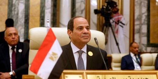 Egyptian President Abdel Fattah el-Sisi attends a summit of Gulf Arab leaders in Mecca, Saudi Arabia, May 30, 2019 (AP photo by Amr Nabil).
