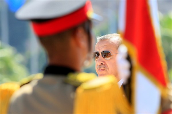 Turkish Prime Minister Recep Tayyip Erdogan during a visit to Cairo, Egypt, Sept. 13, 2011 (AP photo by Amr Nabil).