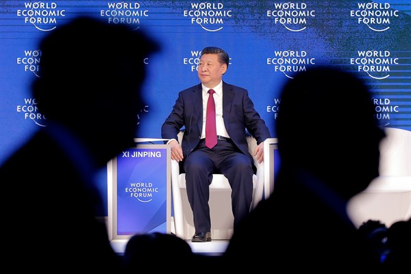 Chinese President Xi Jinping at the World Economic Forum in Davos, Switzerland, Jan. 17, 2017 (AP photo by Michel Euler).