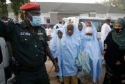 Students who were abducted by gunmen in Zamfara state after their release, in Gusau, northern Nigeria, March 2, 2021 (AP photo by Sunday Alamba).