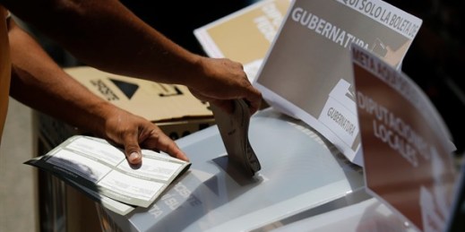 A voter casts his ballot at a polling place in Chilpancingo, Mexico, June 6, 2021 (AP photo by Fernando Llano).