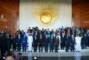 African leaders pose for a group photo at the opening session of the 33rd African Union summit in Addis Ababa, Ethiopia, Feb. 9, 2020 (AP photo).