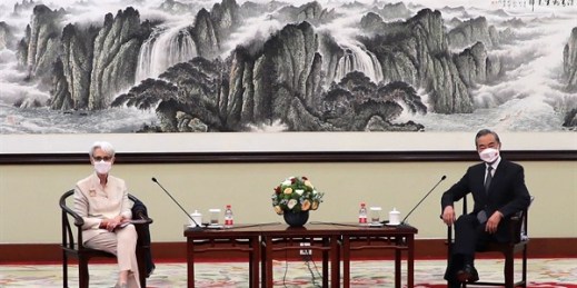 U.S. Deputy Secretary of State Wendy Sherman, left, and Chinese Foreign Minister Wang Yi meet in Tianjin, China, July 26, 2021 (U.S. Department of State photo via AP).