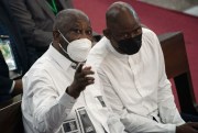Former Ivorian President Laurent Gbagbo attends a mass at Saint Paul’s Cathedral in Abidjan, Cote d’Ivoire, June 20, 2021 (AP photo by Leo Correa).