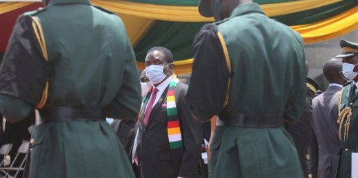 Zimbabwe’s president, Emmerson Mnangagwa, in Harare, Zimbabwe, Jan. 21, 2021 (AP photo by Tsvangirayi Mukwazhi).