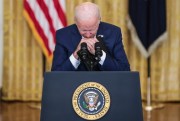 President Joe Biden delivers remarks on the terror attack at Hamid Karzai International Airport, in the East Room of the White House in Washington, D.C., August 26, 2021 (Photo by Oliver Contreras for Sipa USA via AP Images).