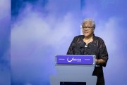 Fiame Naomi Mata’afa, then Samoa’s deputy prime minister, in Oslo, Norway, Oct. 23, 2019 (flickr photo by Werner Juvik for Ministry of Foreign Affairs, Oslo).