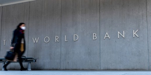 The World Bank building, Washington, April 5, 2021 (AP photo by Andrew Harnik).
