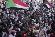 Demonstrators gather to protest the recent military takeover in Khartoum, Sudan, Oct. 30, 2021 (AP photo by Marwan Ali).