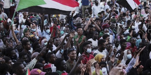 Demonstrators gather to protest the recent military takeover in Khartoum, Sudan, Oct. 30, 2021 (AP photo by Marwan Ali).