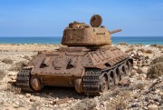 An old and corroded Soviet tank on the beach of Socotra Island, Yemen, Oct. 22, 2021 (CTK photo by Ondrej Zaruba, via AP Images).