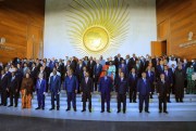 African heads of state gather for a group photograph at the 35th Ordinary Session of the African Union Assembly in Addis Ababa, Ethiopia Feb. 5, 2022 (AP photo).