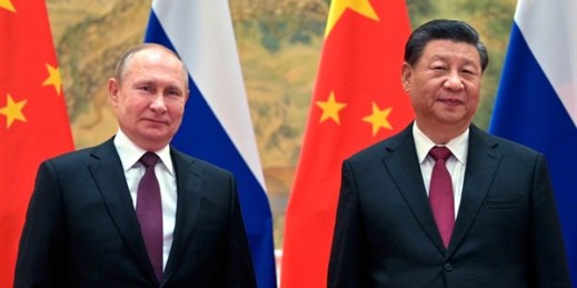 Chinese President Xi Jinping and Russian President Vladimir Putin prior to their talks in Beijing, China, Feb. 4, 2022 (Sputnik photo by Alexei Druzhinin via AP).