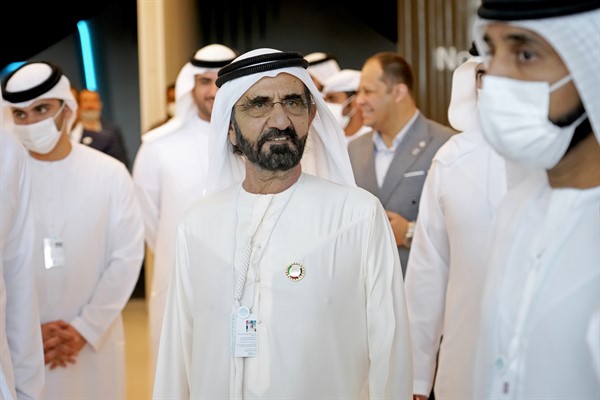 Sheikh Mohammed bin Rashid Al Maktoum, UAE prime minister and ruler of Dubai, attends World Government Summit at the Dubai Expo 2020, in Dubai, United Arab Emirates, March 29, 2022 (AP photo by Ebrahim Noroozi).