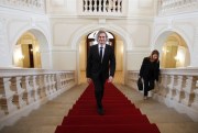 Robert Golob, the leader of the Freedom Movement party, arrives for a meeting with President Borut Pahor, in Ljubljana, Slovenia, April 26, 2022 (AP photo).