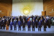 African heads of state gather for a group photograph at the African Union leaders’ summit in Addis Ababa, Ethiopia, Feb. 5, 2022 (AP photo).