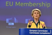 European Commission President Ursula von der Leyen speaks during a press conference at EU headquarters, Brussels, June 17, 2022 (AP photo by Geert Vanden Wijngaert).