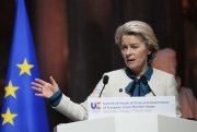 European Commission President Ursula von der Leyen speaks during a press conference after the EU summit at the Chateau de Versailles, March 11, 2022 in Versailles, France (AP photo by Michel Euler).