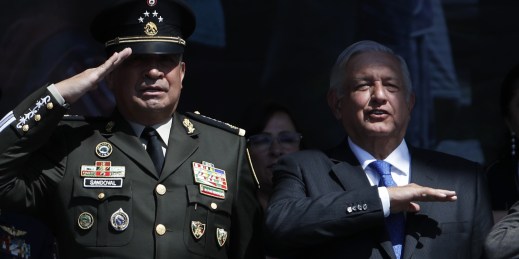 AMLO with a military commander