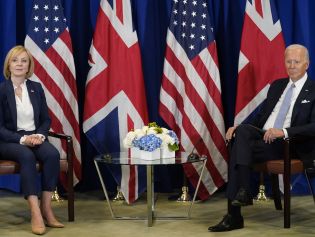 British Prime Minister Liz Truss meets with U.S. President Joe Biden.