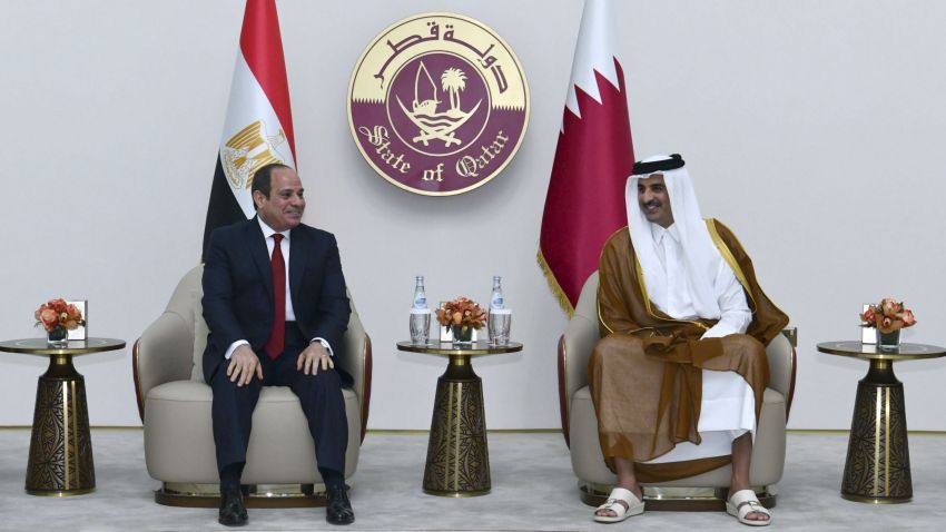 The leaders of Qatar and Egypt meet to discuss their relations