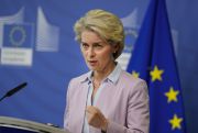 European Commission President Ursula von der Leyen speaks during a media conference about the energy crisis