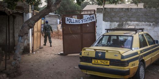 polling station in gambia's young democracy