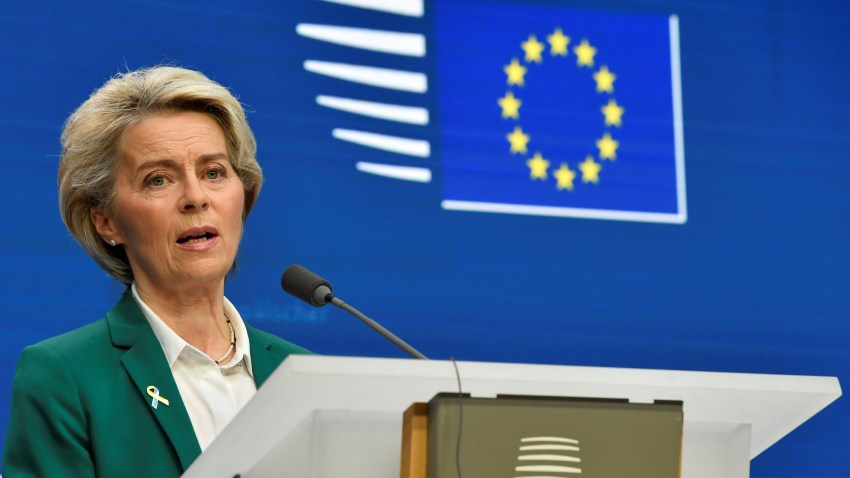 European Commission President Ursula von der Leyen discusses a potential new round of sanctions by Europe on Russian oil