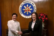 Kamala Harris with Philippine President Ferdinand Marcos Jr. who recently committed to protecting human rights and improving US relations