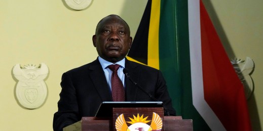 the president of south africa amid a corruption scandal revealed by the zondo commission aimed at the ruling ANC