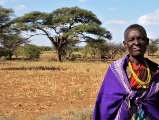A woman in the Karamoja region of Uganda amid a hunger crisis, drought, and famine due to the effects of climate change