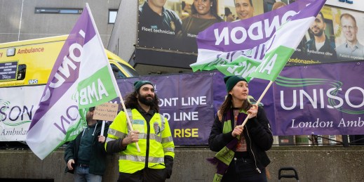 In the UK, ambulance workers, as well as other sectors, are going on strike