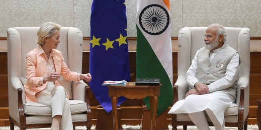 PM Modi meets with Ursula von der Leyen amid attempts to improve India-EU relations.