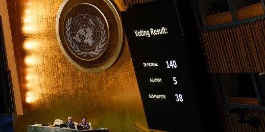 The UN vote on a resolution regarding Russia's war in Ukraine.