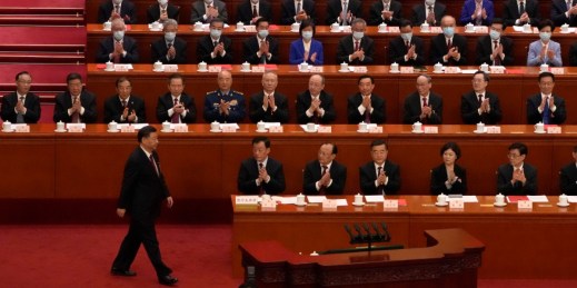 China's president, Xi Jinping, is seen at a CCP congress.