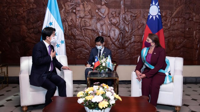 Honduras' president meets with Taiwan's VP, amid concern that Taiwan is losing its recognition from many countries as China ramps up investment in Latin America.