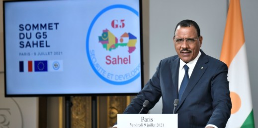 France's strategy in the Sahel region of West Africa involves Mali and Niger.