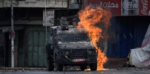 The Israel-Palestine conflict may become more violent amid new fighting in the West Bank.