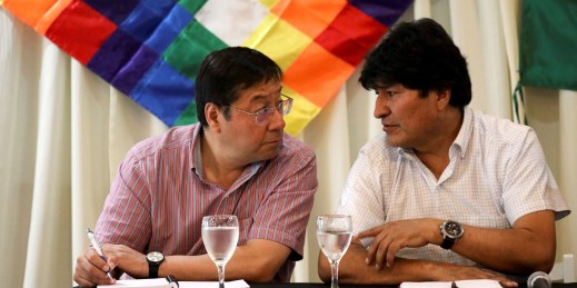 The ruling MAS in Bolivia are dealing with a rivalry between Evo Morales and Luis Arces.