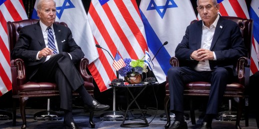 U.S. President Joe Biden meets with Israeli Prime Minister Benjamin Netanyahu.