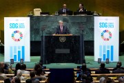 U.N. Secretary-General Antonio Guterres addresses the U.N. Sustainable Development Forum.