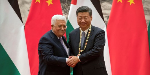 Chinese President Xi Jinping and Palestinian Authority President Mahmoud Abbas.