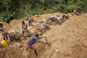 Artisanal miners prospect for gold in Ghana.