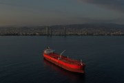 An oil tanker moored off the coast of Cyprus.