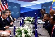 Ethiopian Prime Minister Abiy Ahmed meets with U.S. Secretary of State Antony Blinken.