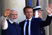 Indian Prime Minister Narendra Modi and French President Emmanuel Macron.
