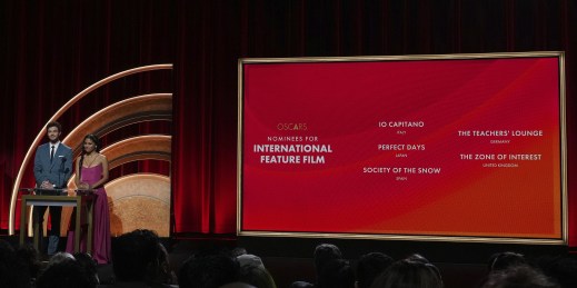 Jack Quaid and Zazie Beetz announce this year’s nominees for the Best International Feature Film category of the 96th Oscars.